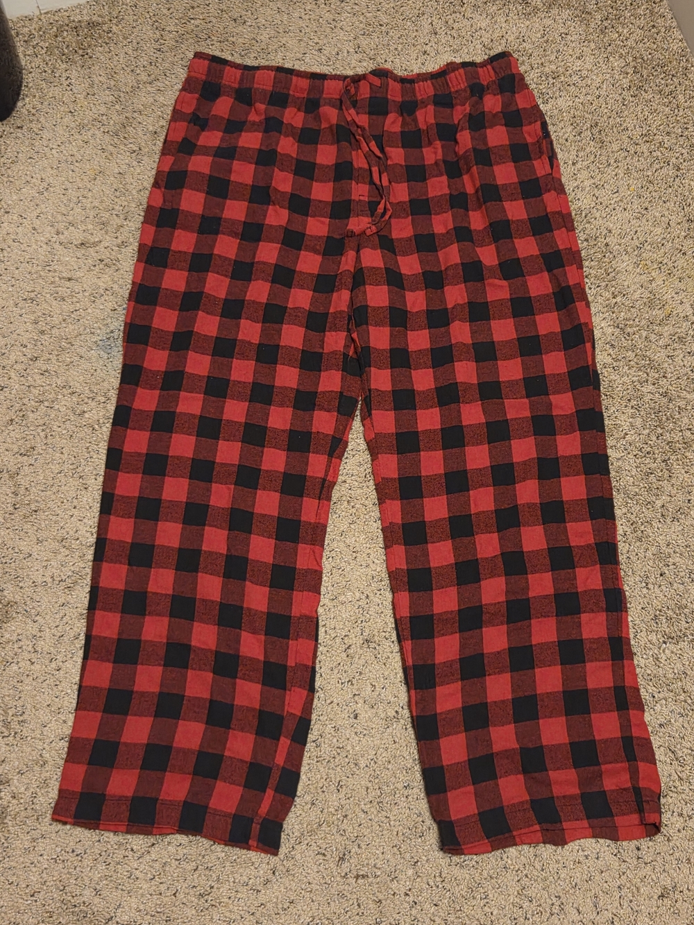 Men's Red and Black Plaid Lounge Pants